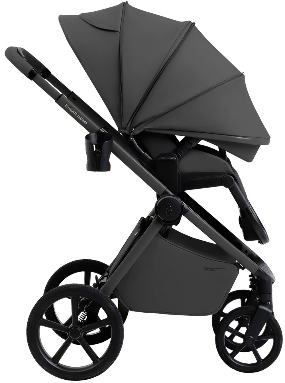 Коляска 4 в 1 Sweet Baby SBL Elegante Therma Colore + автокресло Elegante Plus с базой i-Size ISOFIX DK780 Dark Grey