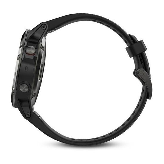 Умные мужские спортивные часы Garmin Fenix 5 - серые с черным ремешком 010-01688-00