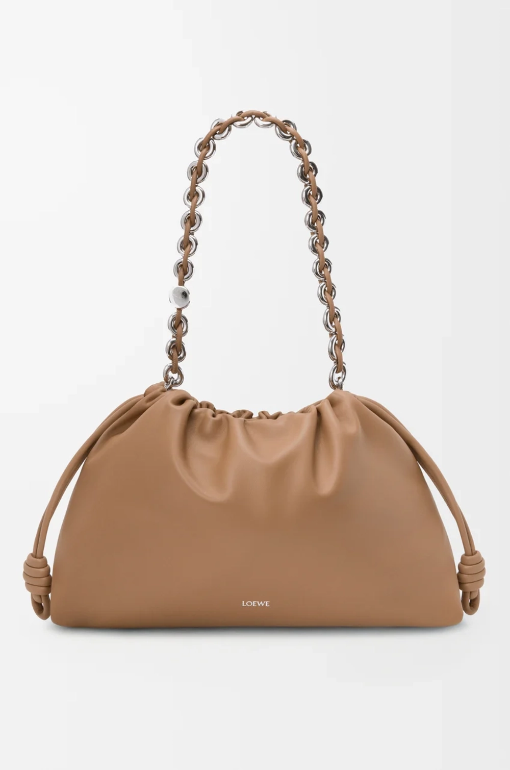 Loewe Большая сумка Flamenco из мягкой кожи ягненка наппа, мокко