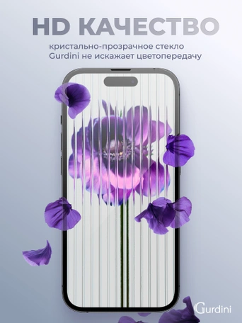 Стекло защитное Gurdini Basic Glass для iPhone 17 Pro/18 Pro 6.3" FG-25 черное