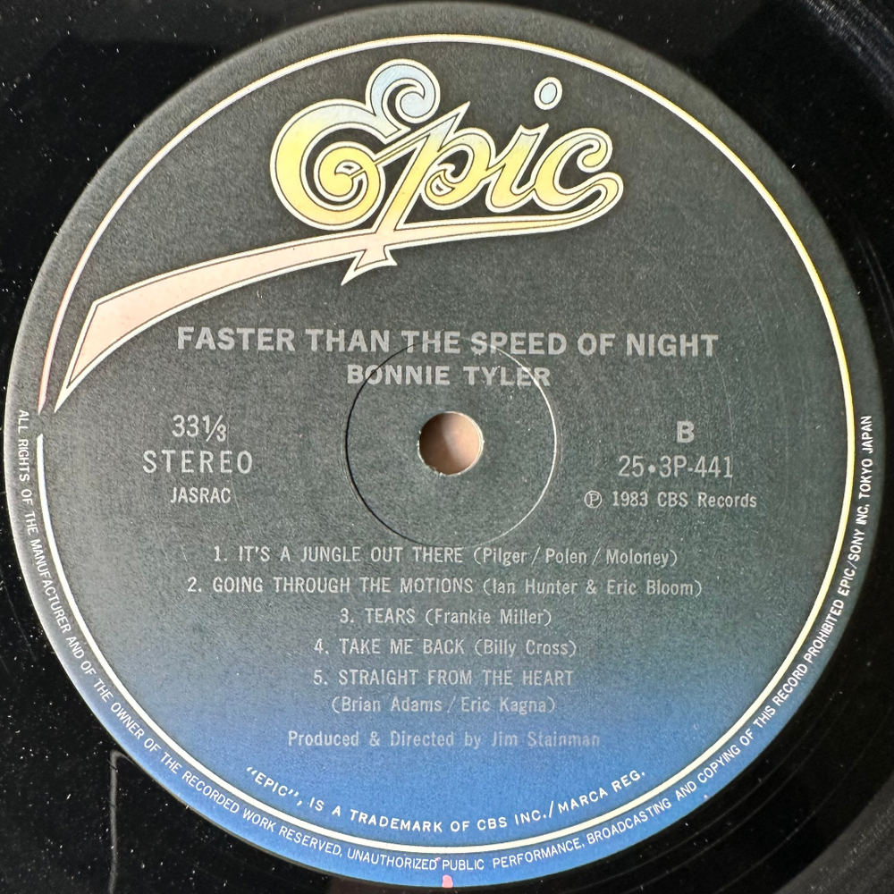 Bonnie Tyler ‎– Faster Than The Speed Of Night (Япония 1983г.)
