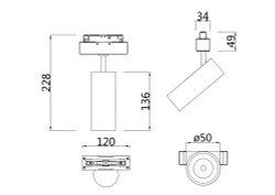 Трековый светильник Technical TR019-2-10W4K-W