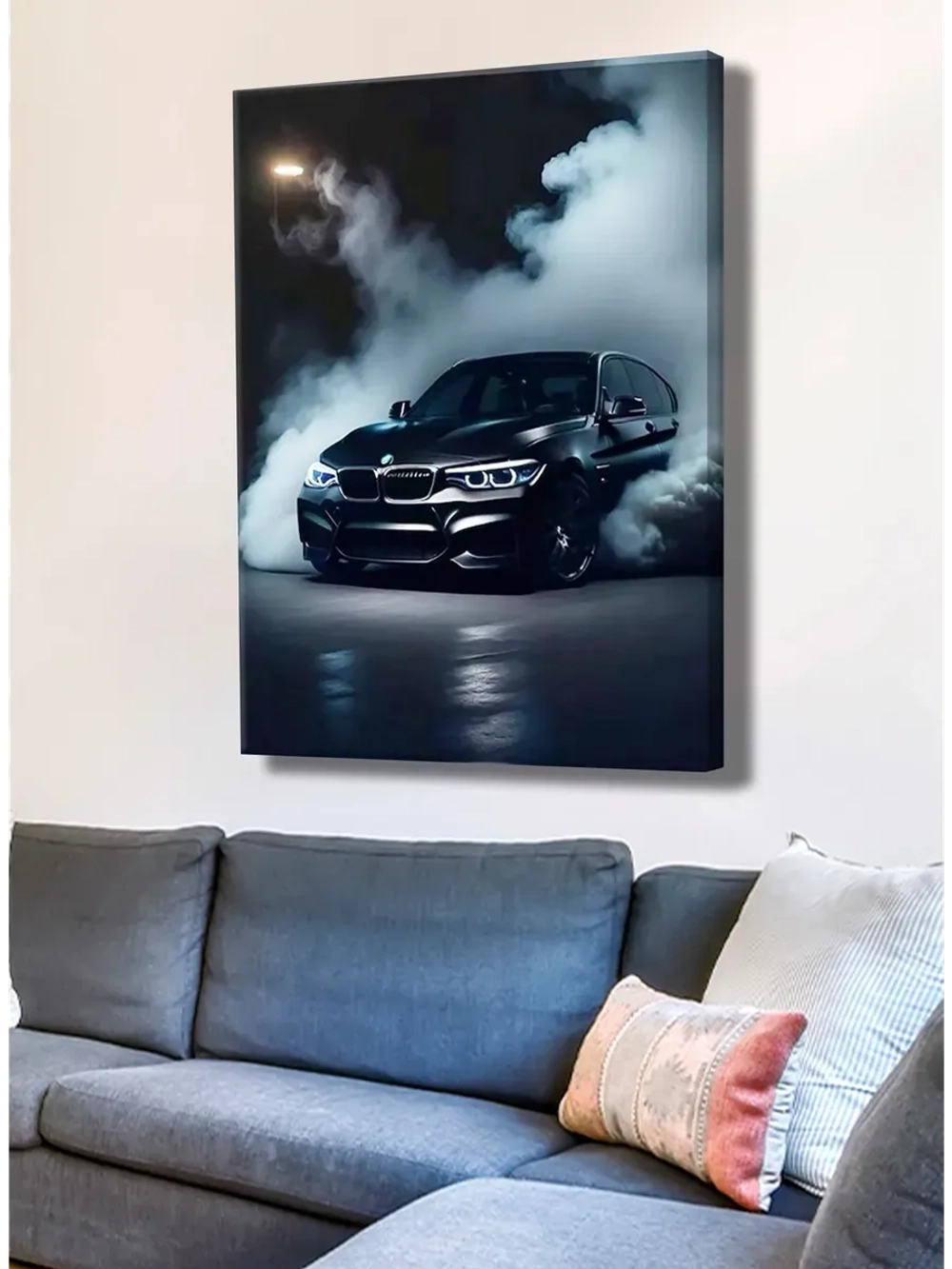 Картина BMW в ночи интерьерная 30х40см 1шт.