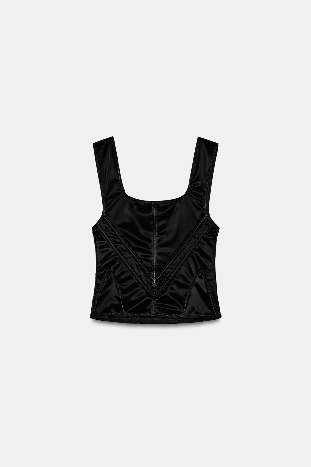 ZARA БЛЕСТЯЩИЙ ТОП-КОРСЕТ, ЧЕРНЫЙ