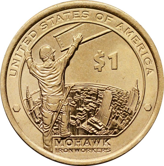 1 доллар (dollar) 2015 D США «Коренные Американцы - Рабочие Мохоки»