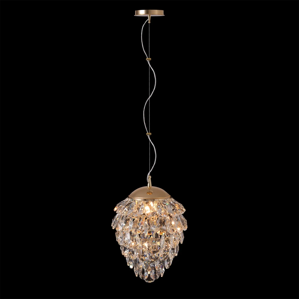 Светильник подвесной Crystal Lux CHARME SP4 GOLD/TRANSPARENT