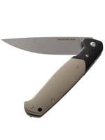 Нож складной GhostBlade Rune, сталь D2, Stonewash, 58-62 HRC, Drop-point, рукоять G10 песочная, замок Liner lock