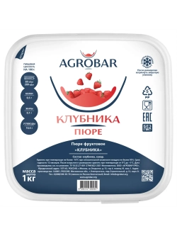 Пюре замороженное Клубника "Agrobar" 1 кг (Россия)