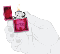 Зажигалка ZIPPO Pulse с покрытием Frequency, латунь/сталь, малиновая, глянцевая, 38x13x57 мм, шт