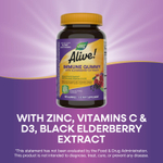 Nature's Way, Alive! ® жевательные мармеладки для иммунитета с экстрактом бузины, винограда и вишни, 90 жевательных таблеток