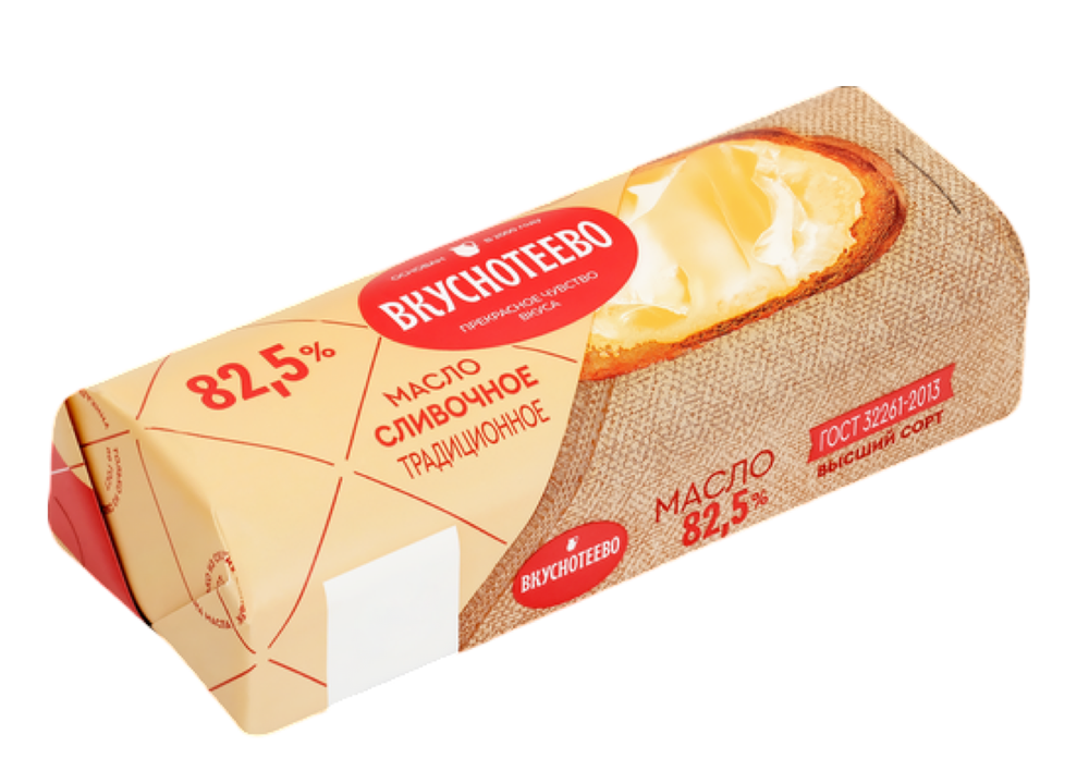 Масло сливочное Вкуснотеево Традиционное 82,5% 340г