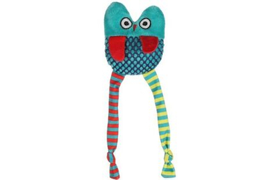 Игрушка для кошек "Сова с ножками" 20 х 7 х 4,5 см, текстиль, зелёный, Flamingo