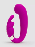 Лиловый вибратор Mini G-Spot Curve Vibe с клиторальным зайчиком (Цвет: лиловый)