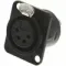 Neutrik NC4FD-L-B-1 панельный разъем XLR female черненый корпус, золоченые контакты 4 контакта