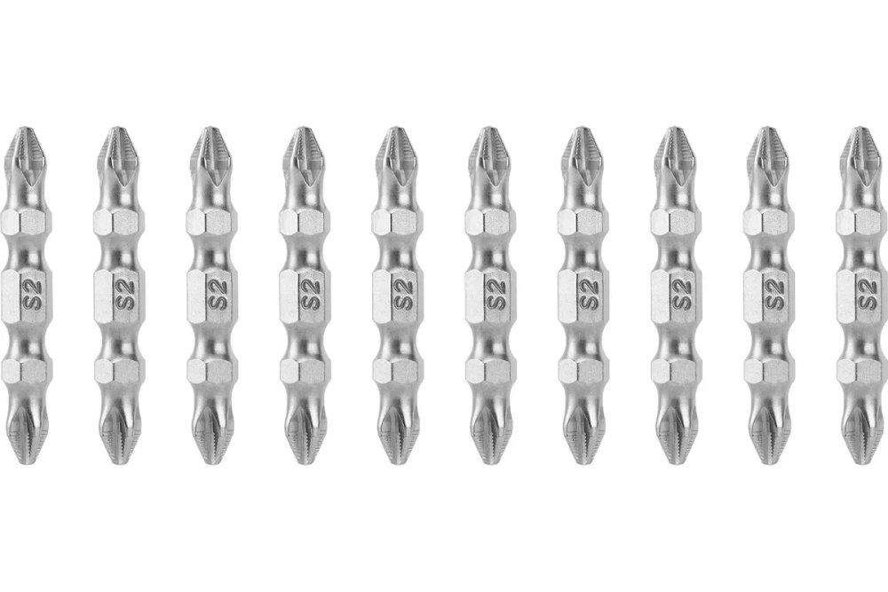 Бита GROSS двухсторонняя, PH2-PH2, 45мм, сталь S2, 10 шт 112009