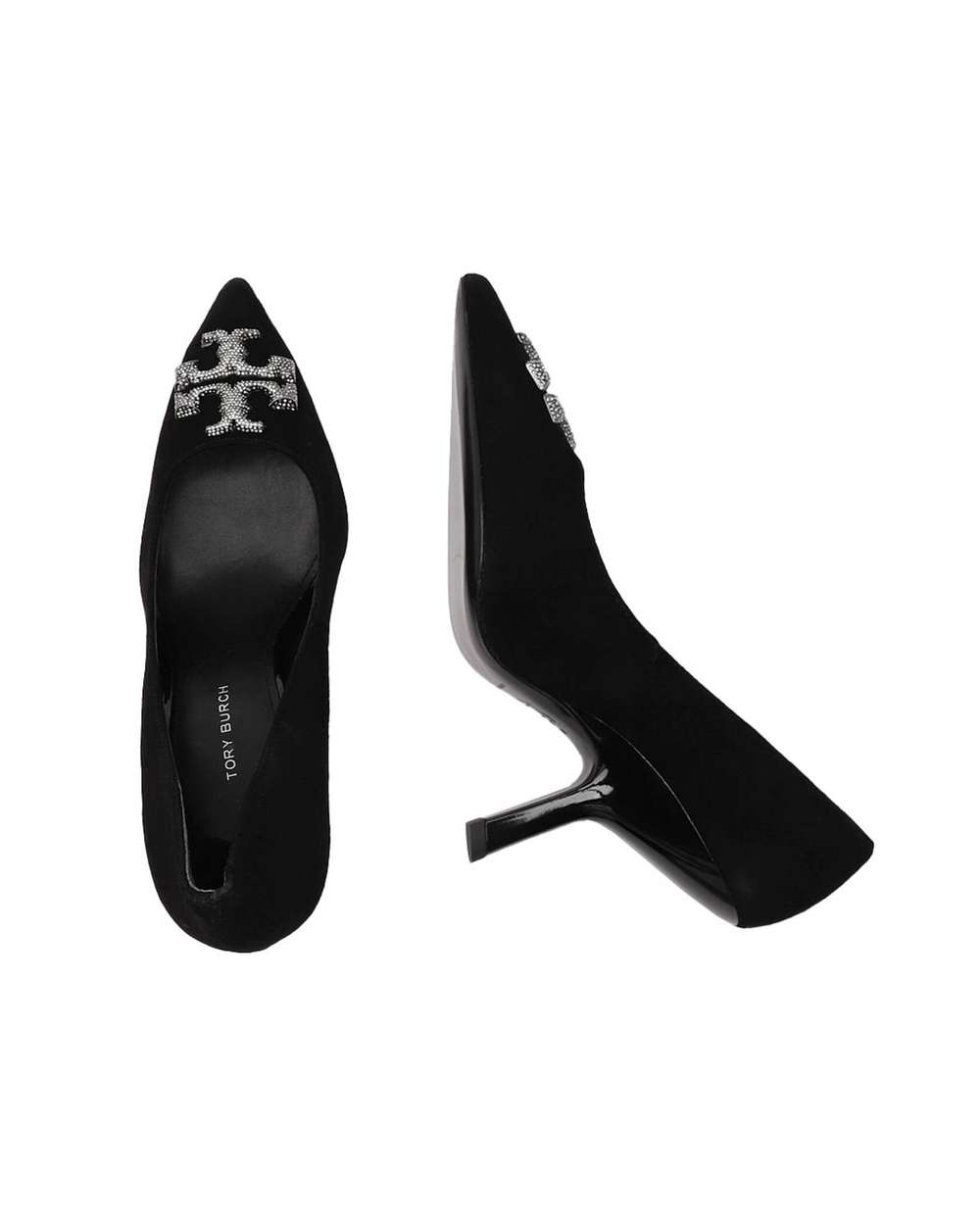 Кожаные туфли на шпильках eleanor pave pump TORY BURCH - черный(141621)