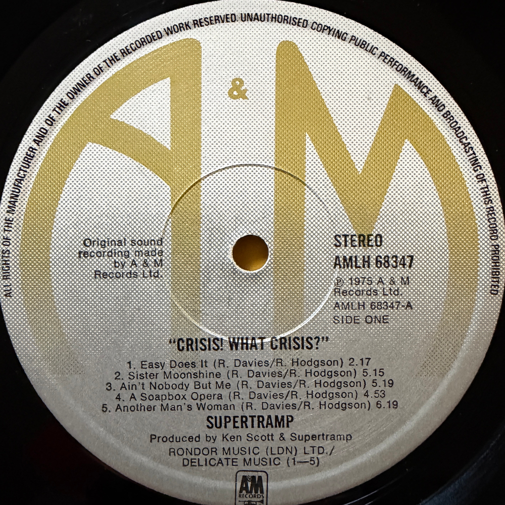 Supertramp ‎– Crisis? What Crisis? (Англия 1975г.)