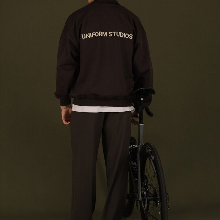 Cвитшот UNIFORM Half-zip Heavy STUDIOS, коричневый