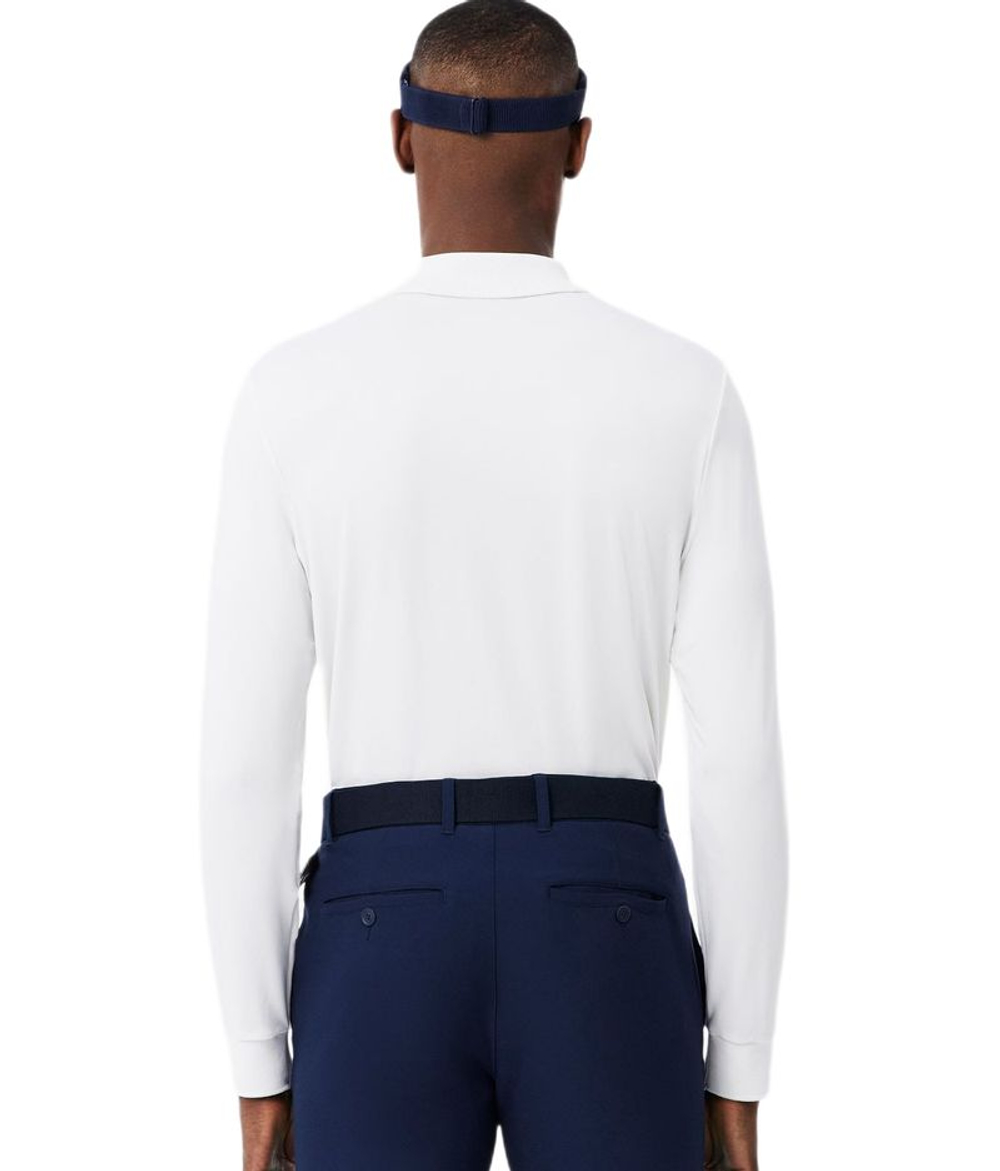 Мужская теннисная футболка Lacoste Regular Fit Ultra Dry Long Sleeved Golf - white