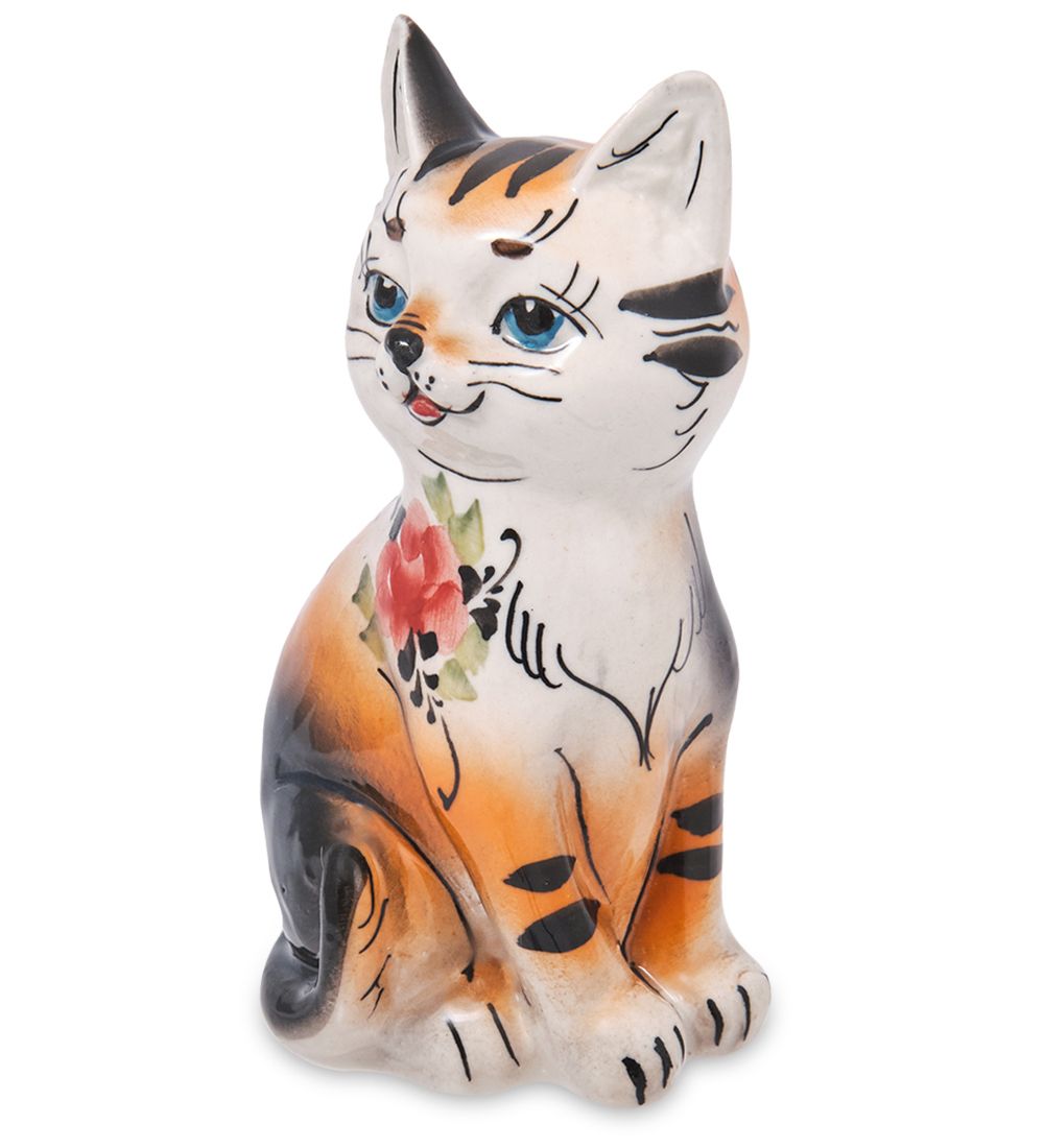 ГЛ- 093/1 Фигурка «Кошка» (Гжельский фарфор)