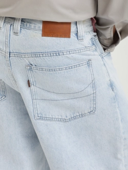Шорты Октябрь Og Logo Baggy "Blue Heavy Stone Bleached"