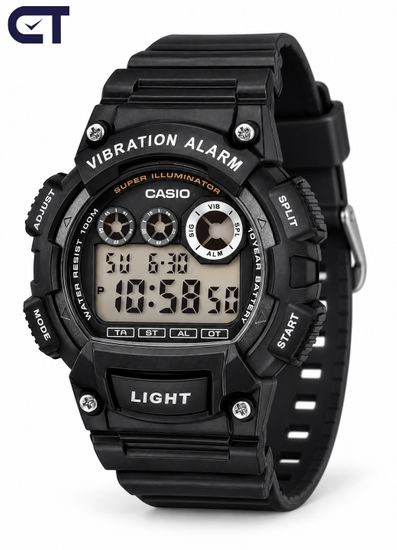CASIO W-735H-1A CASIO Collection унисекс наручные часы — вибросигнал, водостойкость 100 м и батарея до 10 лет