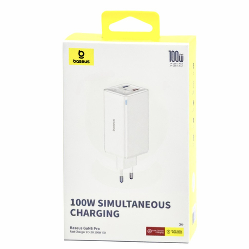 Сетевое зар. устр. Baseus GaN6Pro Fast Charger 2USB/2C 100W P10162705212-00 белое