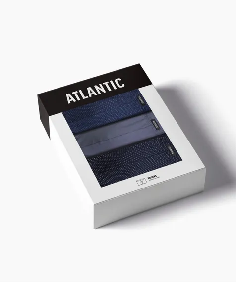 Трусы мужские боксеры (3шт), Atlantic 3MH-218, хлопок, кобальт + деним + темно-голубой