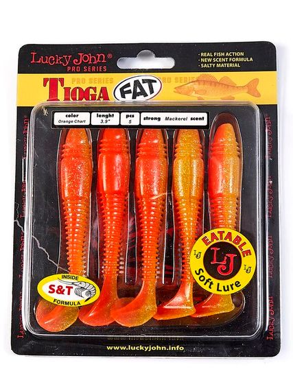 Виброхвосты съедобные LJ Pro Series TIOGA FAT 3.9in (10 см), цв. T26, 5 шт.
