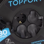 Удлинитель Topfort ПВС 3х1,5кв.мм, 30м на пласт.катушке, 4 роз. с/з, IP44