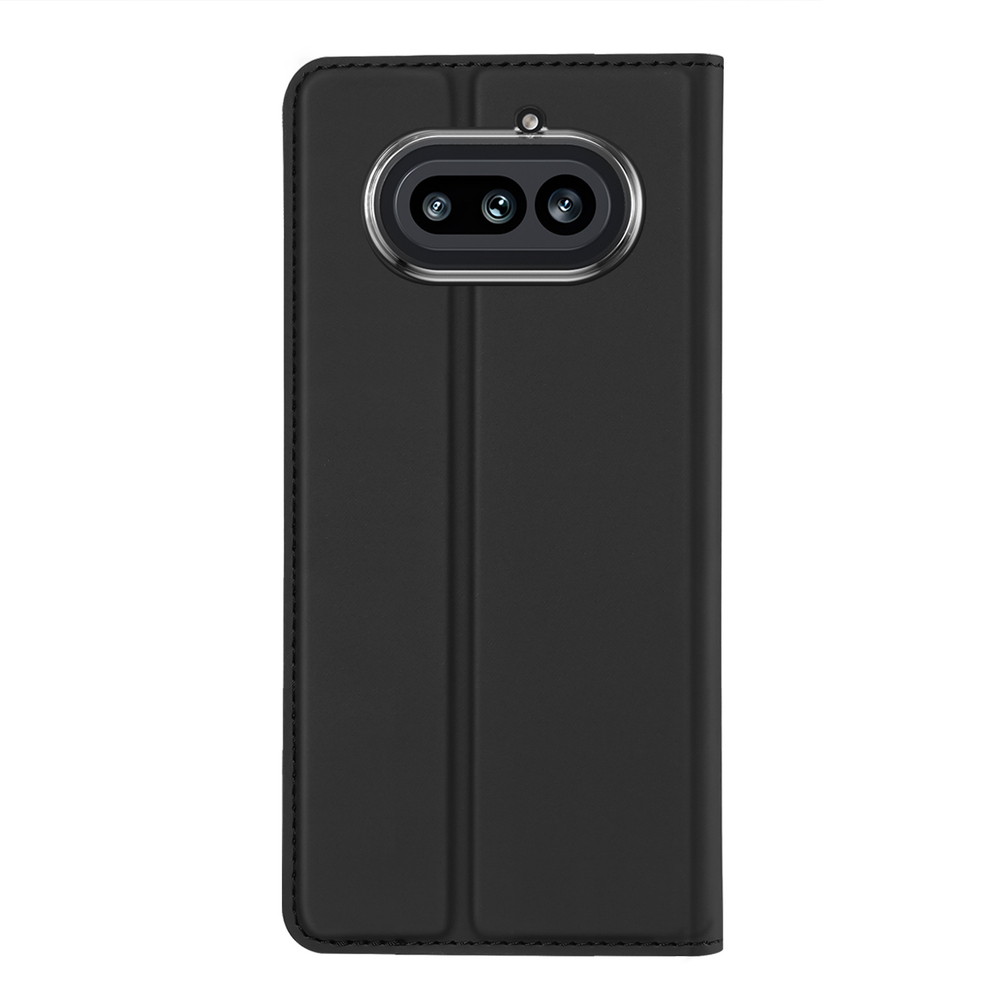Чехол книжка из кожи черного цвета для Nothing Phone 4a, серия Skin Pro Series от Dux Ducis