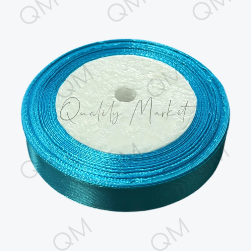 Лента атласная 1,5 см 25 ярдов (голубая) №020