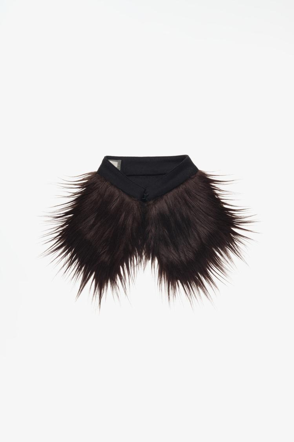 ZARA X JOHN GALLIANO ВОРОТНИК ИЗ ИСКУССТВЕННОГО МЕХА, ШОКОЛАДНЫЙ