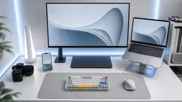 NuPhy Kick75 Low в светлом современном рабочем сетапе
