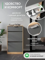 Закрытая обувница в прихожую антрацит-дуб золотой ФИЕСТА-7-6