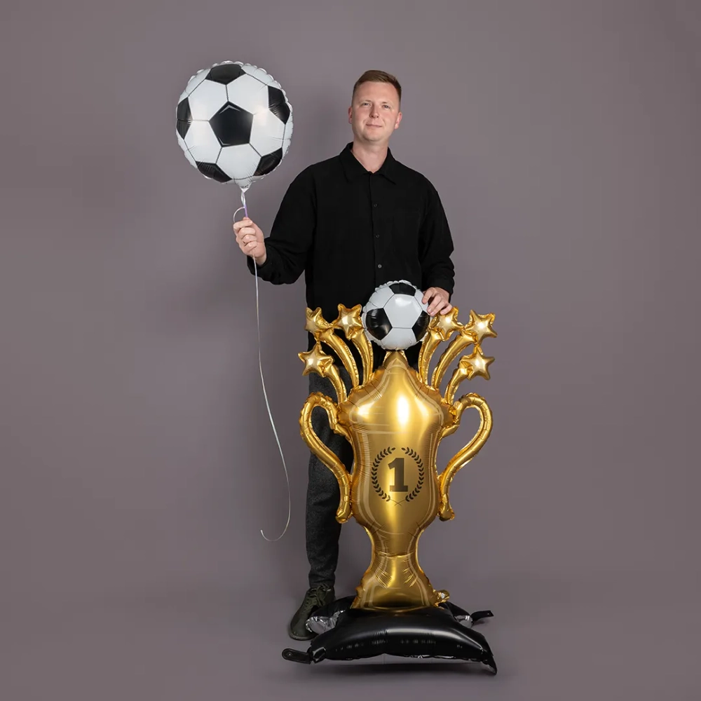 Шар 3D (59''/150 см) Фигура на подставке, Кубок Чемпиона, Футбольный мяч, 1 шт. в уп.
