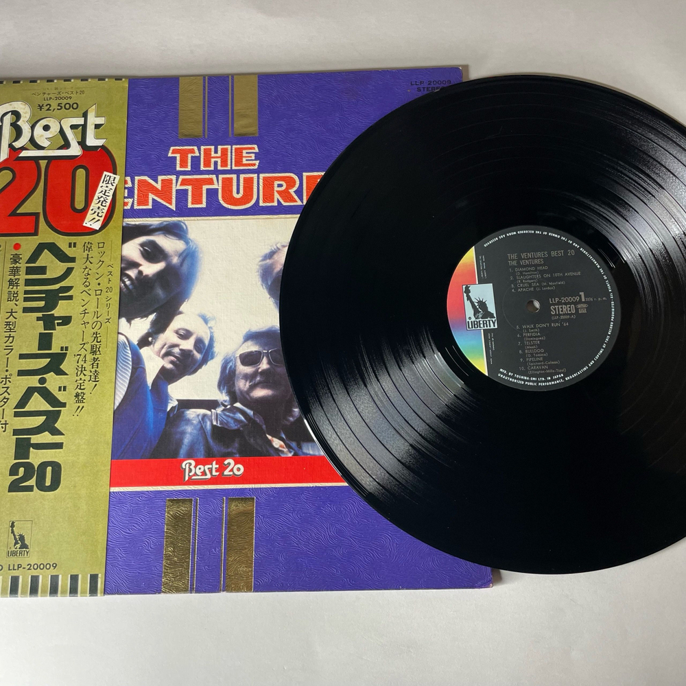 Винтажная виниловая пластинка LP The Ventures Best 20 (Япония 1974) (Оби)