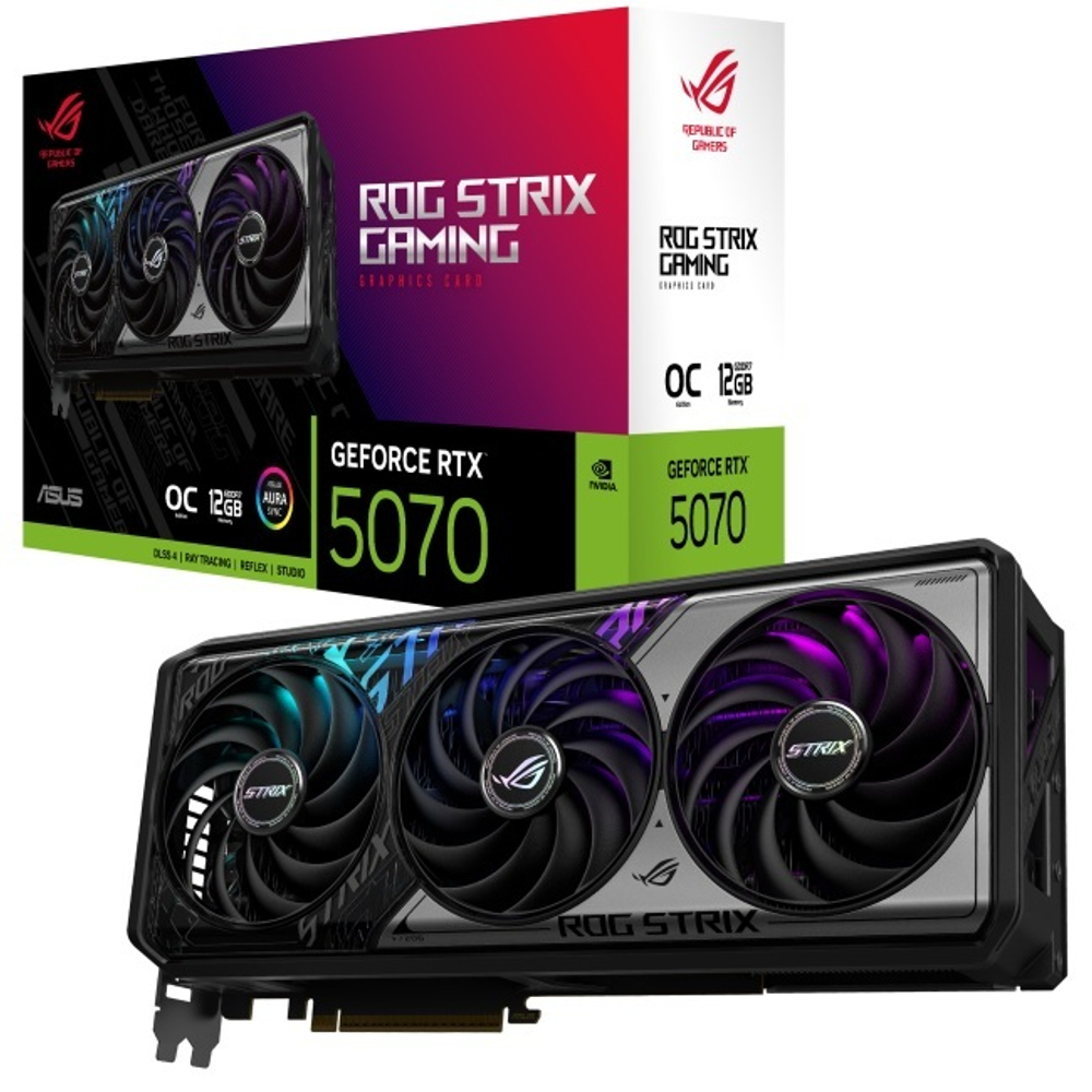 Видеокарта ASUS GeForce RTX 5070 ROG STRIX OC 12GB (ROG-STRIX-RTX5070-O12G-GAMING), (90YV0M80-M0NA00)