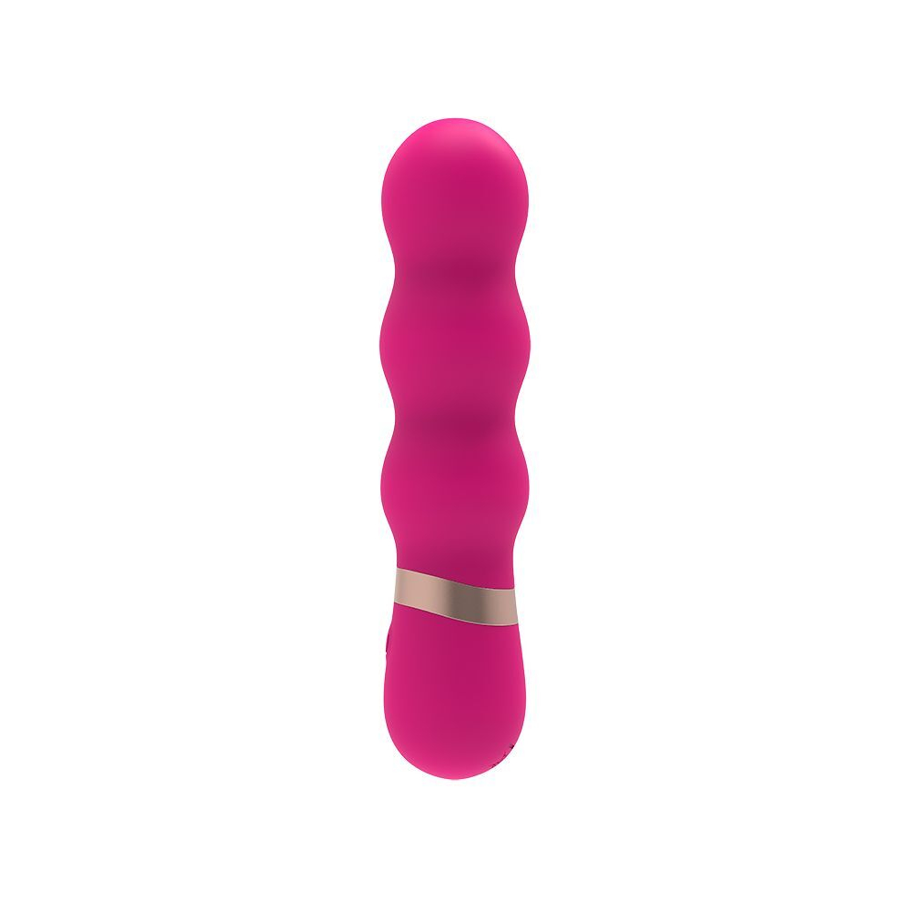 Розовый фигурный мини-вибратор Ripple Vibe - 11,9 см. (Цвет: розовый)