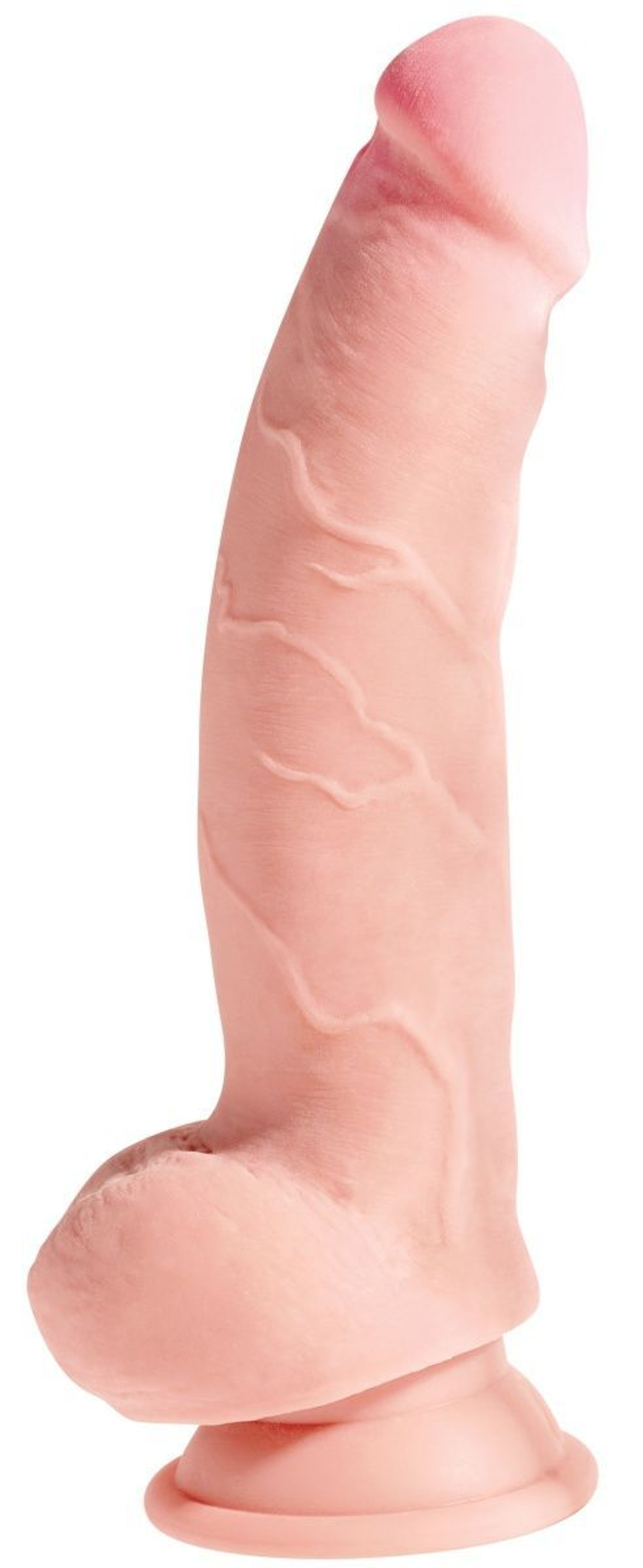 Телесный фаллоимитатор на присоске 8  Triple Density Fat Cock with Balls  - 24,1 см.