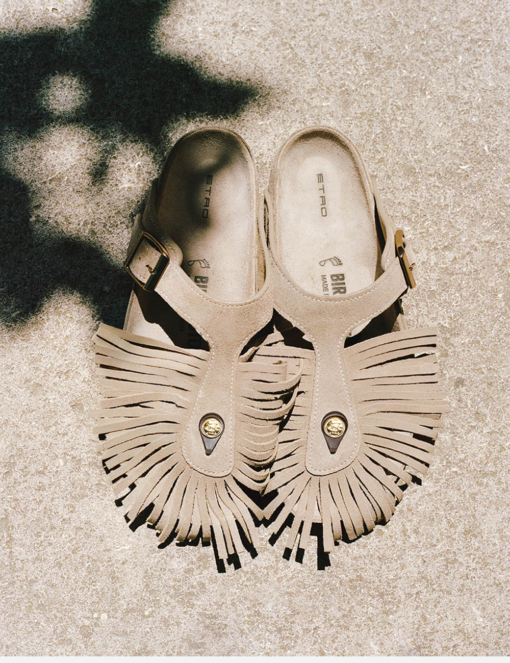 ETRO x Birkenstock 1774 Gizeh Fringes "Taupe"