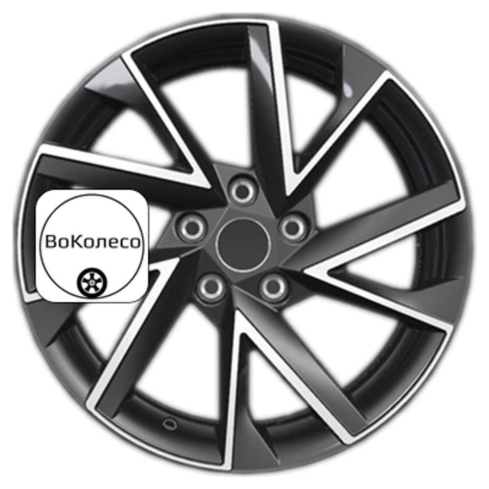 7x17/5x112 ET49 D57,1 KHW1714 (Octavia) Black-FP Khomen Wheels