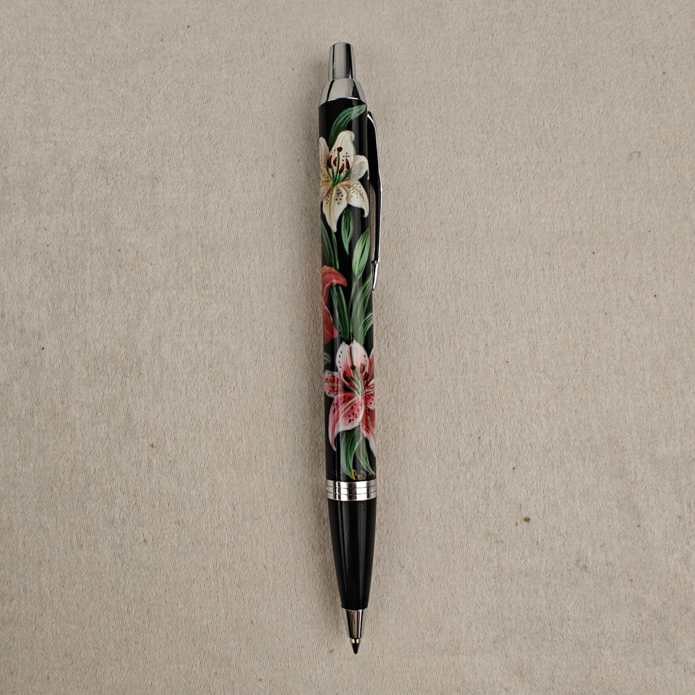 Коллекционная ручка Parker шариковая "Роскошные лилии" с ручной росписью в коробке
