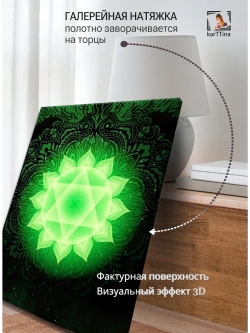 Картина "Зеленая гармония", для интерьера 50х70см 1шт.