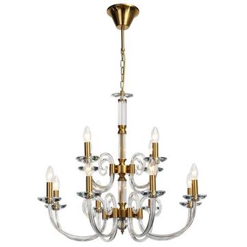 Люстра подвесная 12*Е14 1050/03/12P бронза Glass Stilfort