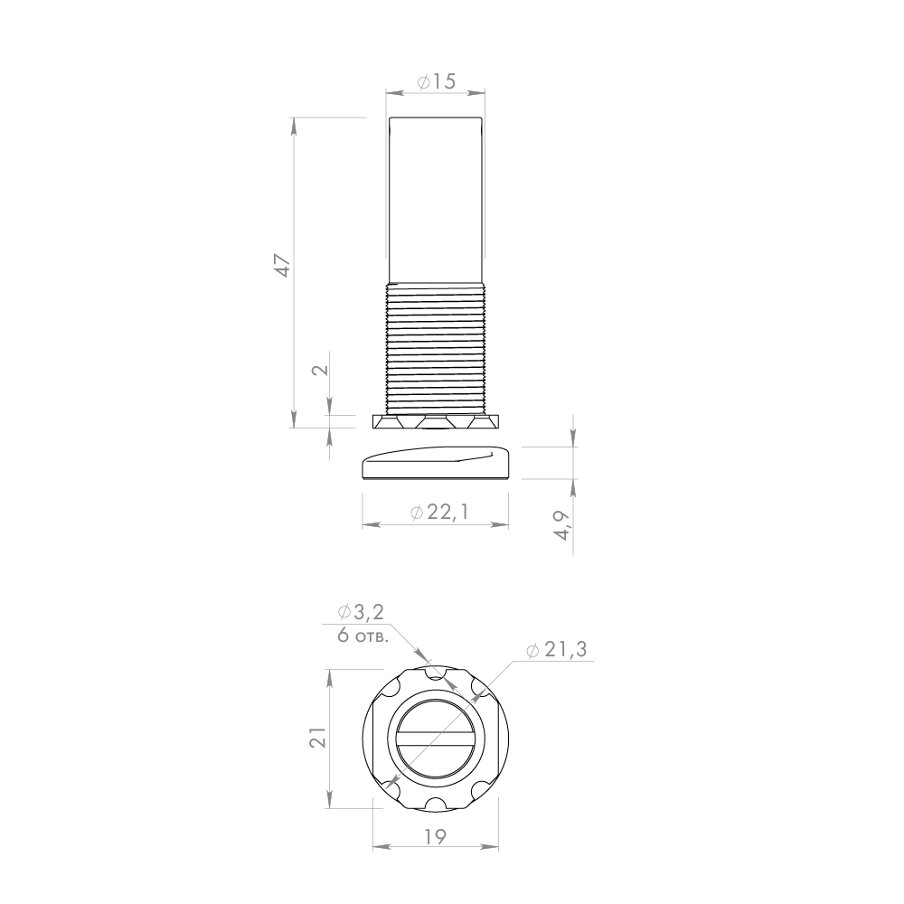 Упор Armadillo (Армадилло) дверной скрытый MAX INOX/2