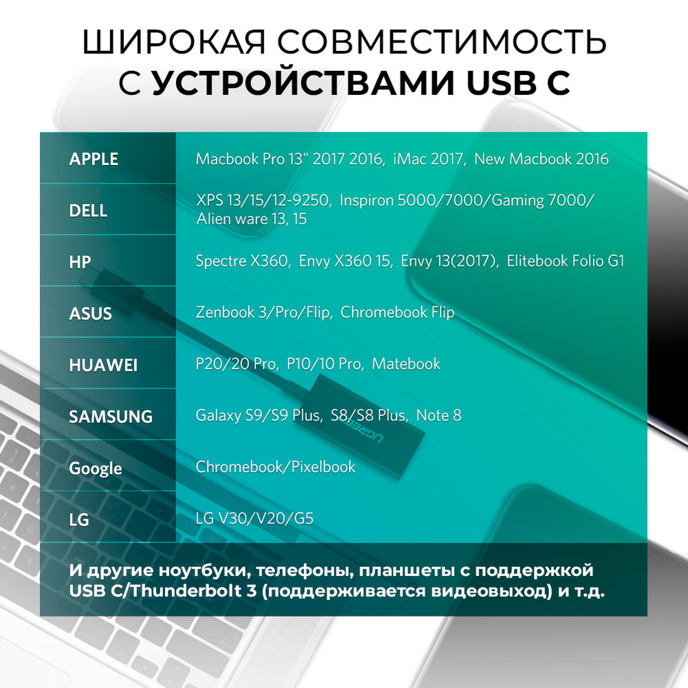 Конвертер USB 3.1(m) Type C на DisplayPort UGREEN 40372