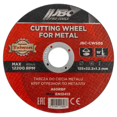 Круг отрезной по металлу 125x1.2x22.2мм JBC JBC-CW505