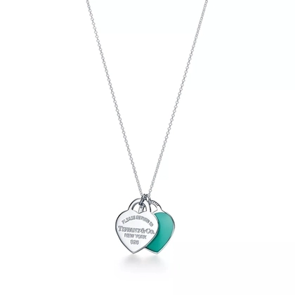 Подвеска из серебра 925, двойное сердце 💞 Tiffany, ✨Exclusive ✨Maxi