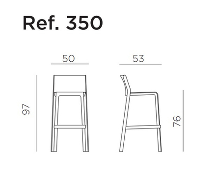 Стул пластиковый барный Nardi Trill Stool, кирпичный